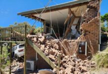 Patrol ploughs through Carri house