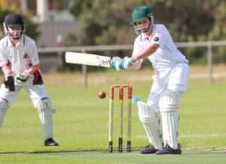 Action from junior cricket