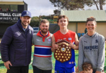 Shields, trophies presented to teams