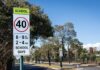 School signs to slow traffic